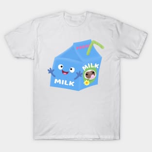 Cute happy milk carton character cartoon T-Shirt